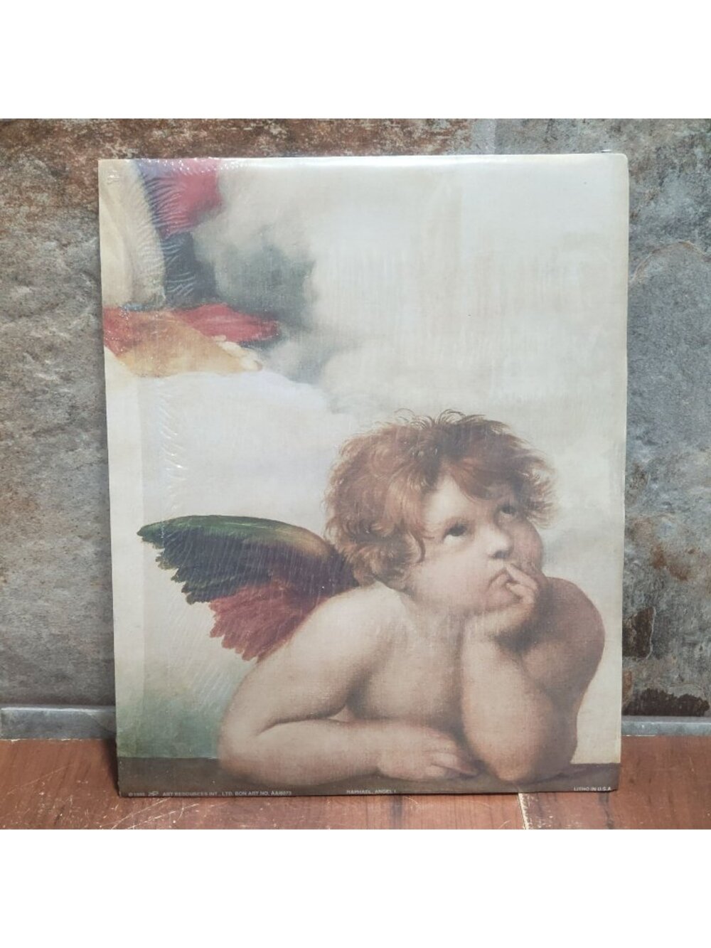 Vintage Unframed Sistine Madonna Cherubs Angelo I Art Print Raphael Angels 1995